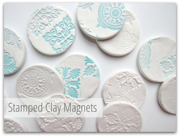 stamped clay magnets