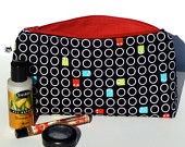 Pac Man Make Up Bag / Blinky the Ghost / Retro Atari Video Game / Red Zipper / LARGE - SSKDesigns