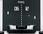 Pong arcade game vinyl wall sticker - zabbstickers