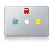 PAC-MAN -- Mac Decal Macbook Stickers Macbook Decals Apple Decal for Macbook Pro / Macbook Air / iPad / iPad2/iPad3 - HappyDecal