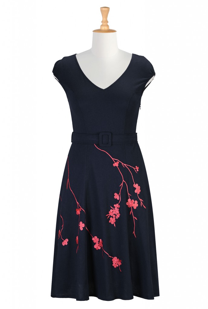 Floral spray embellished dress
